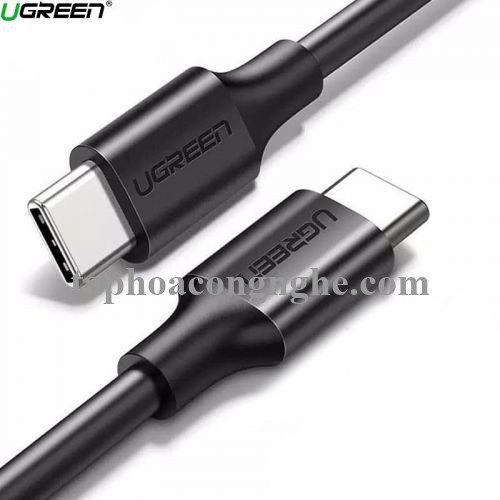Ugreen 60788 3M 60W usb type C 2.0 cáp sạc và truyền dữ liệu màu đen từ máy tính ra điện thoại US286 30060788